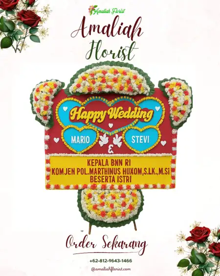 Papan Bunga Pernikahan Gledeg